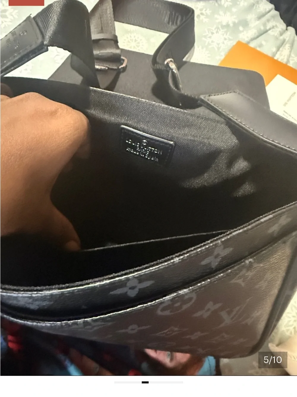 Louis Vuitton Black Monogram Crossbody Messenger Bag
